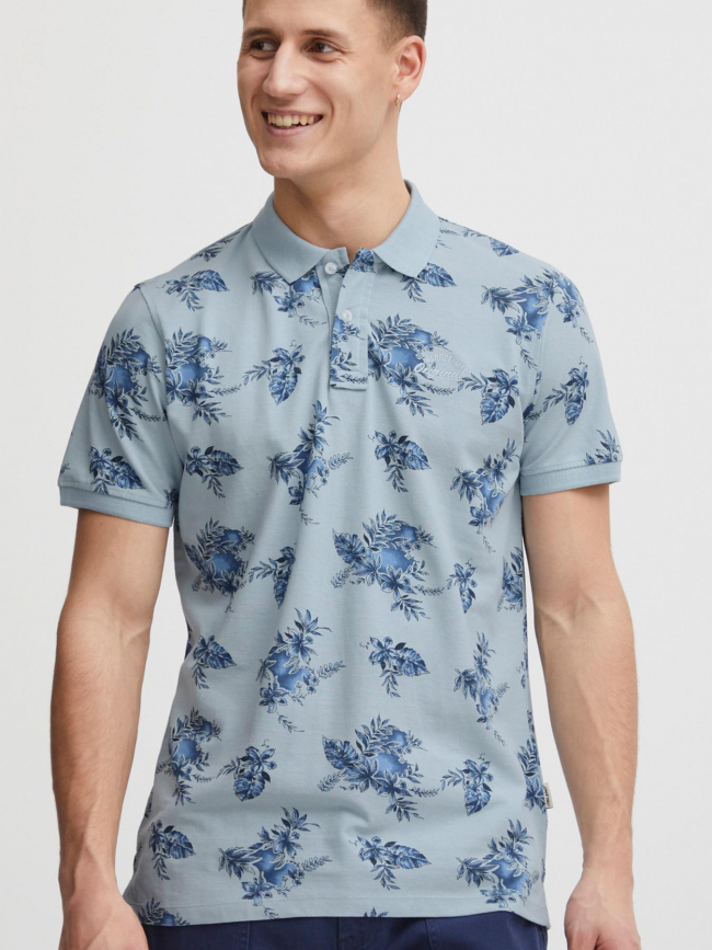 Polo manches courtes imprimé floral bleu homme - Blend