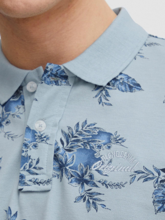 Polo manches courtes imprimé floral bleu homme - Blend