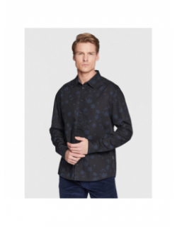 Chemise manches longues à fleurs bleu noir homme - Blend