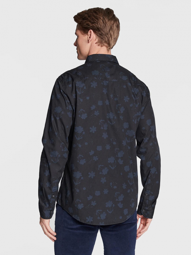 Chemise manches longues à fleurs bleu noir homme - Blend