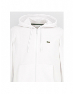 Sweat à capuche zippé uni cap blanc homme - Lacoste