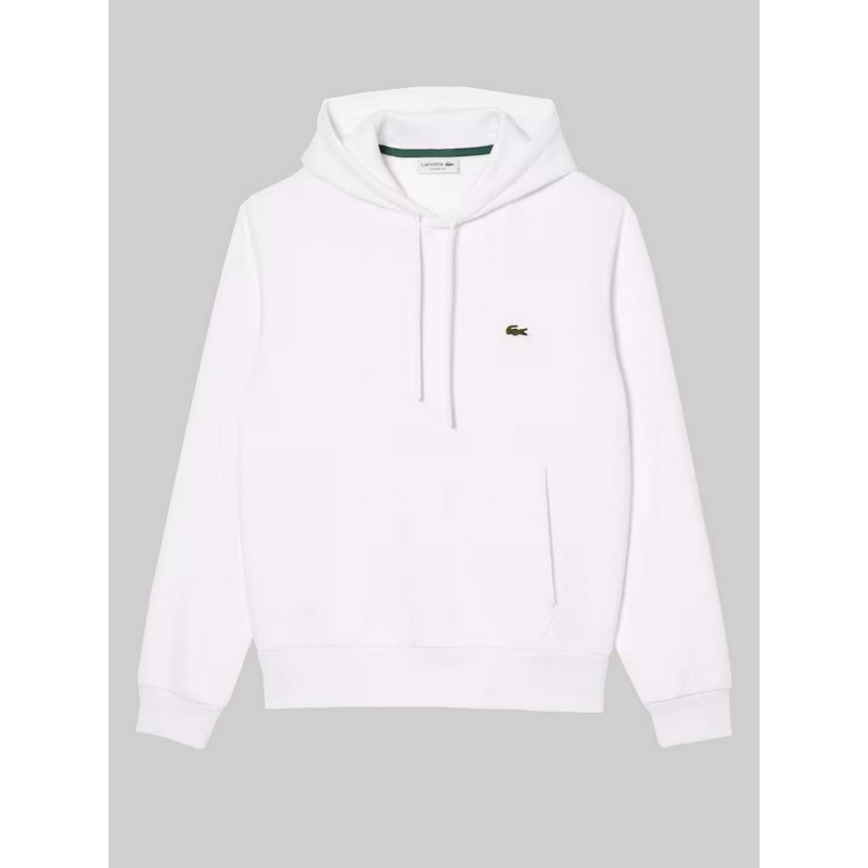 Sweat à capuche core solid blanc homme - Lacoste