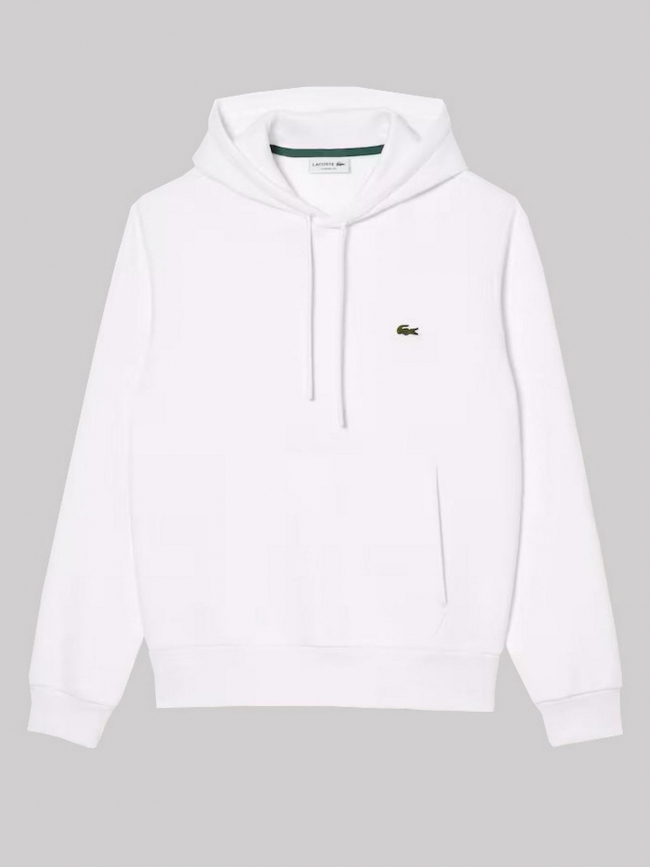 Sweat à capuche core solid blanc homme - Lacoste