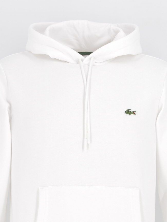 Sweat à capuche core solid blanc homme - Lacoste