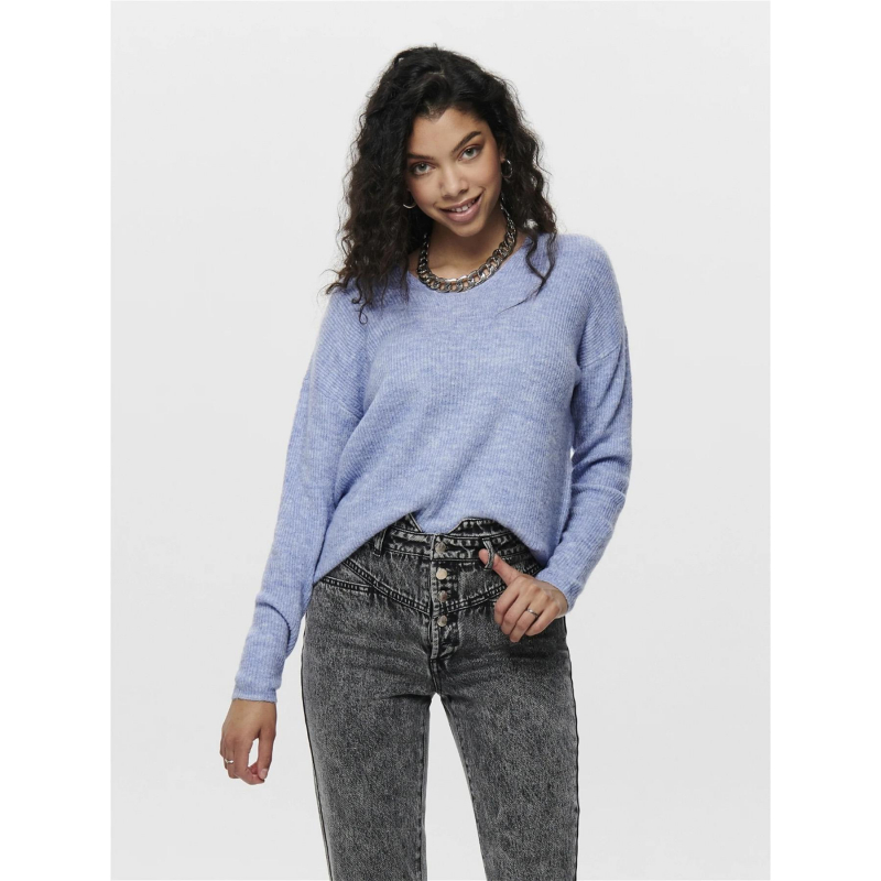 Pull col v camilla skyway bleu femme - Only