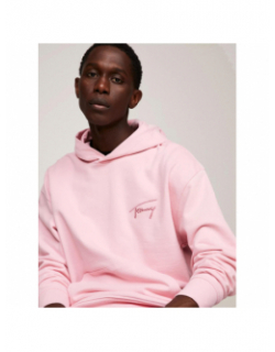 Sweat à capuche uni logo brodé rose femme - Tommy Jeans