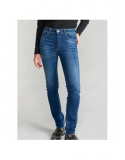 Jean droit taille haute casalow bleu femme - Le Temps Des Cerises