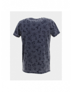 T-shirt motifs palmier osmel bleu homme - Le Temps Des Cerises