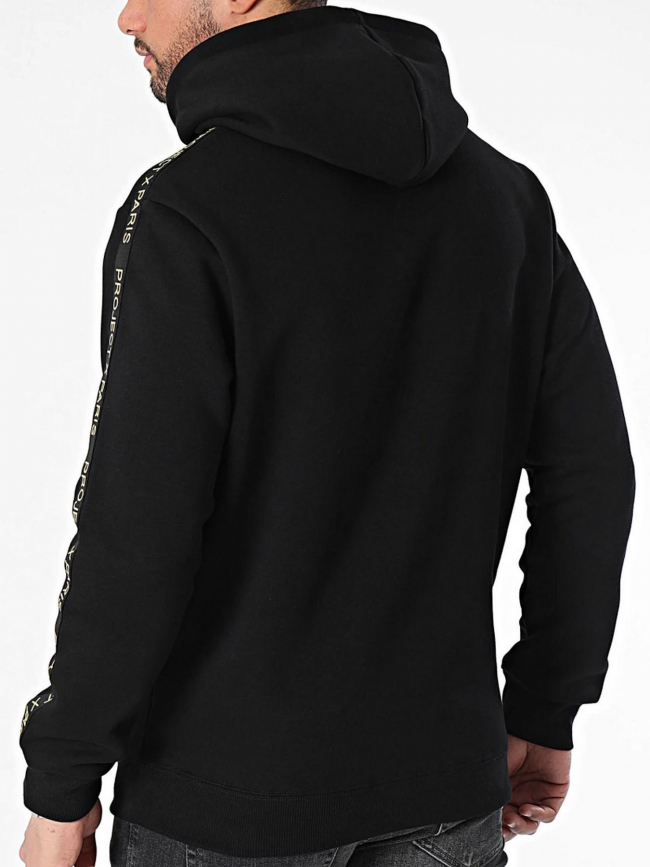 Sweat à capuche logo doré noir homme - Project X Paris