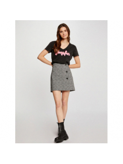 Jupe courte droite blis noir blanc femme Morgan Sports