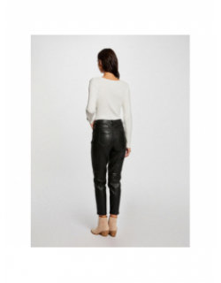 Pull col v boutonné migno blanc femme - Morgan