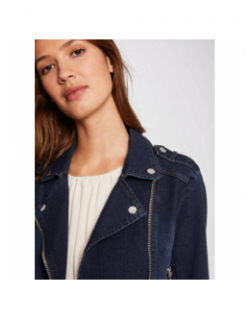 Veste en jean brut zippé vammy bleu femme - Morgan