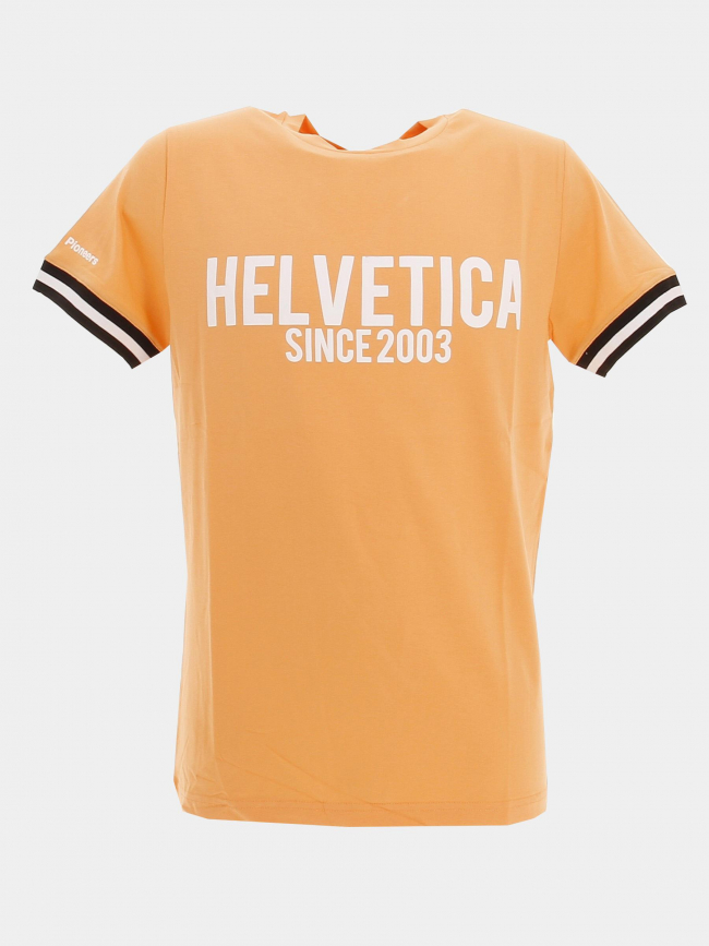 T-shirt malcom peach orange homme - Helvetica