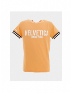 T-shirt malcom peach orange homme - Helvetica