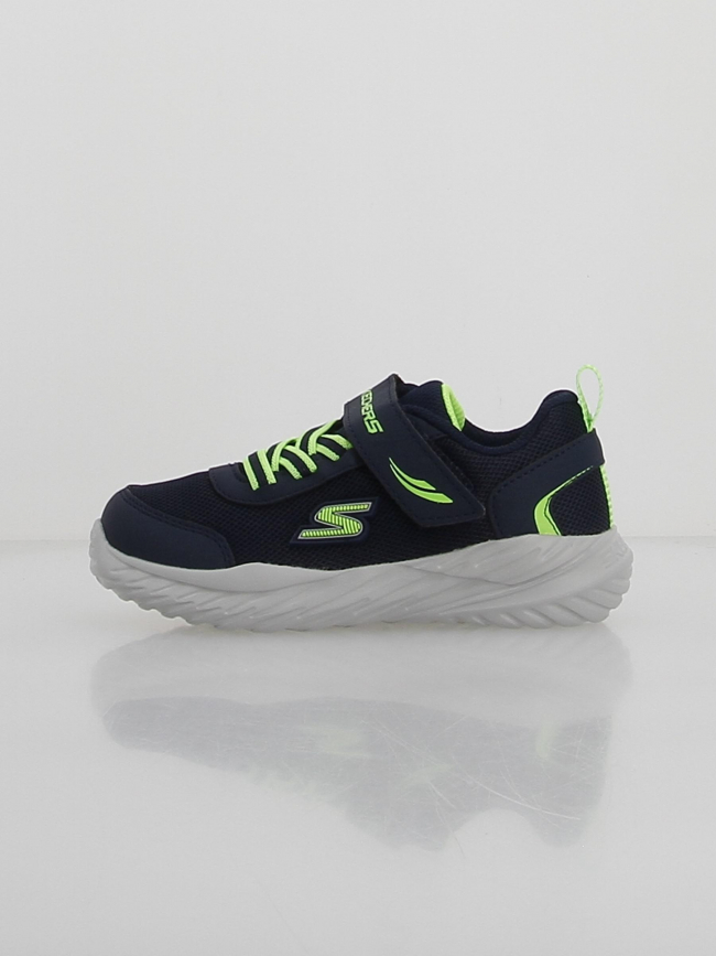 Baskets à scratch nitro sprint bleu vert garçon - Skechers