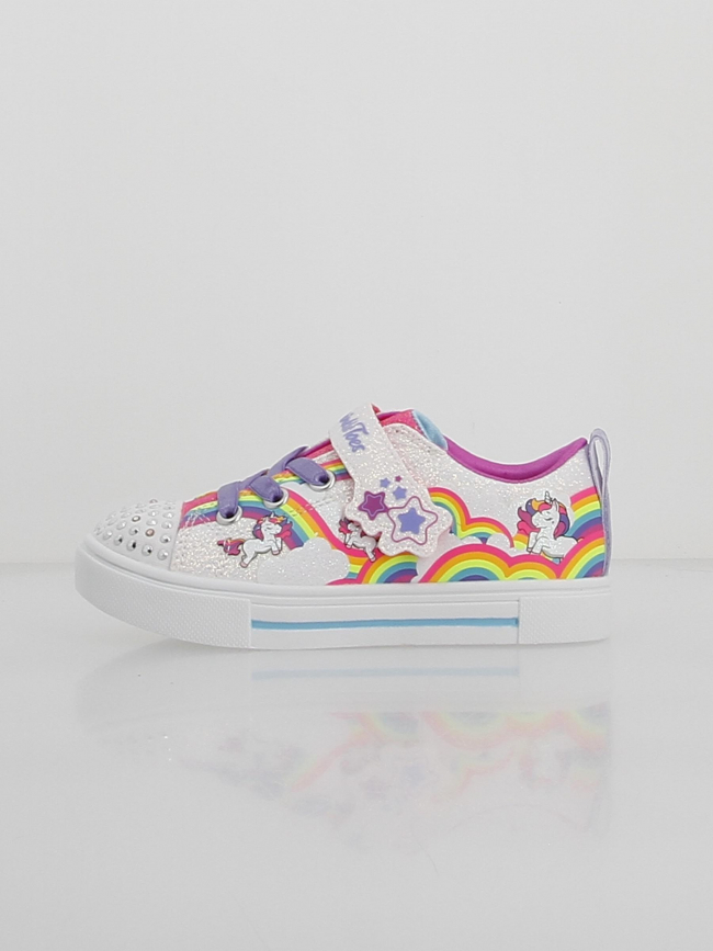 Baskets à scratch twinkle sparks blanc fille - Skechers