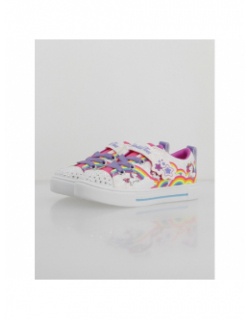 Baskets à scratch twinkle sparks blanc fille - Skechers