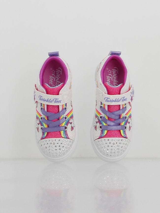 Baskets à scratch twinkle sparks blanc fille - Skechers