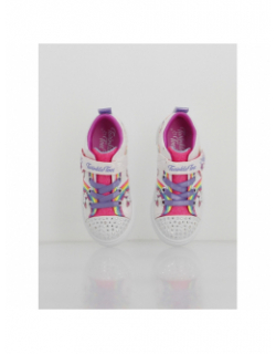 Baskets à scratch twinkle sparks blanc fille - Skechers