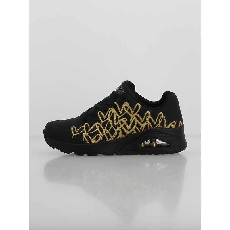 Baskets uno golden heart doré noir femme - Skechers