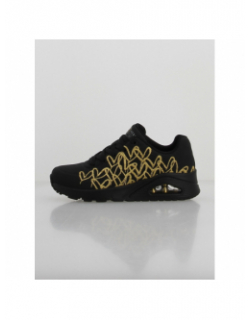 Baskets uno golden heart doré noir femme - Skechers