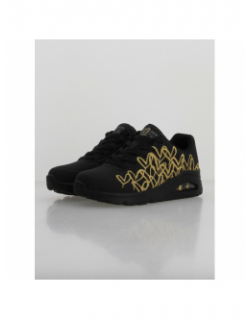 Baskets uno golden heart doré noir femme - Skechers