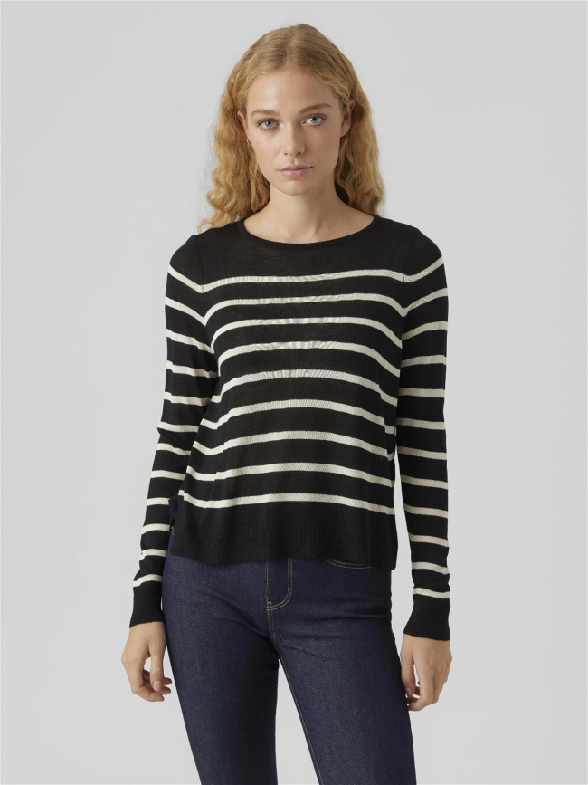 Pull fin rayé nova noir femme - Vero Moda