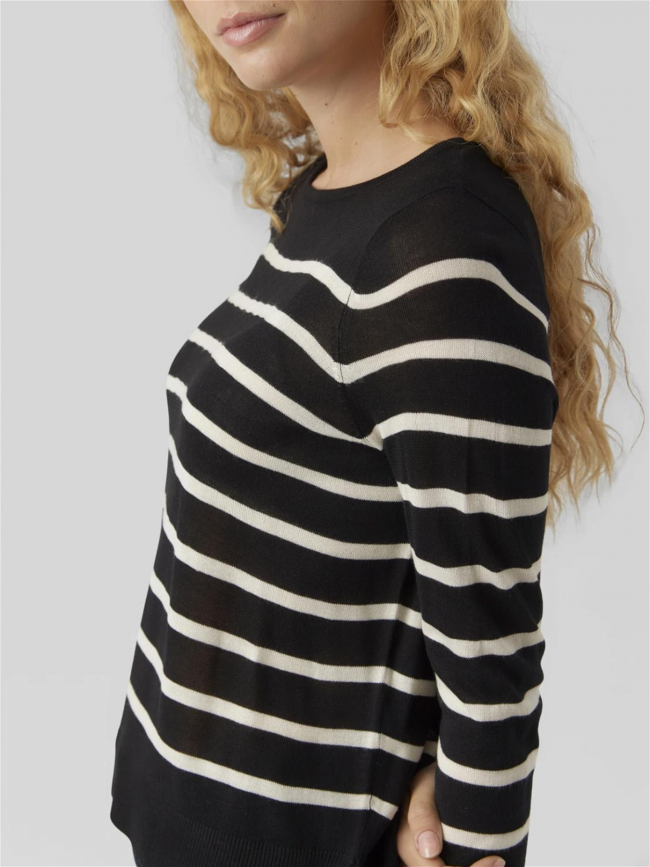 Pull fin rayé nova noir femme - Vero Moda