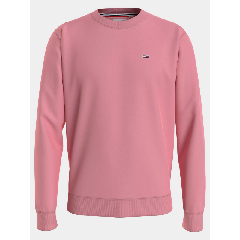 Sweat uni regular logo rose homme - Tommy Jeans