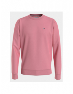 Sweat uni regular logo rose homme - Tommy Jeans