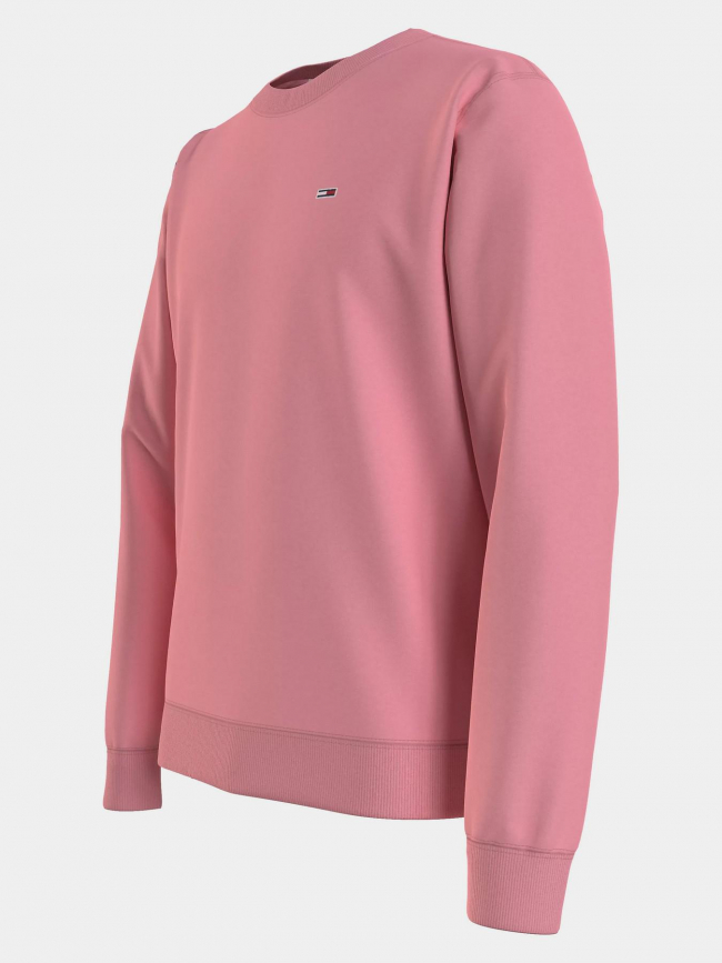Sweat uni regular logo rose homme - Tommy Jeans