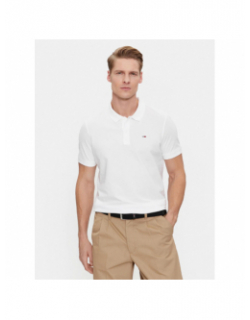 Polo slim placket blanc homme - Tommy Jeans