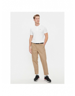 Polo slim placket blanc homme - Tommy Jeans