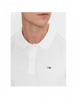 Polo slim placket blanc homme - Tommy Jeans