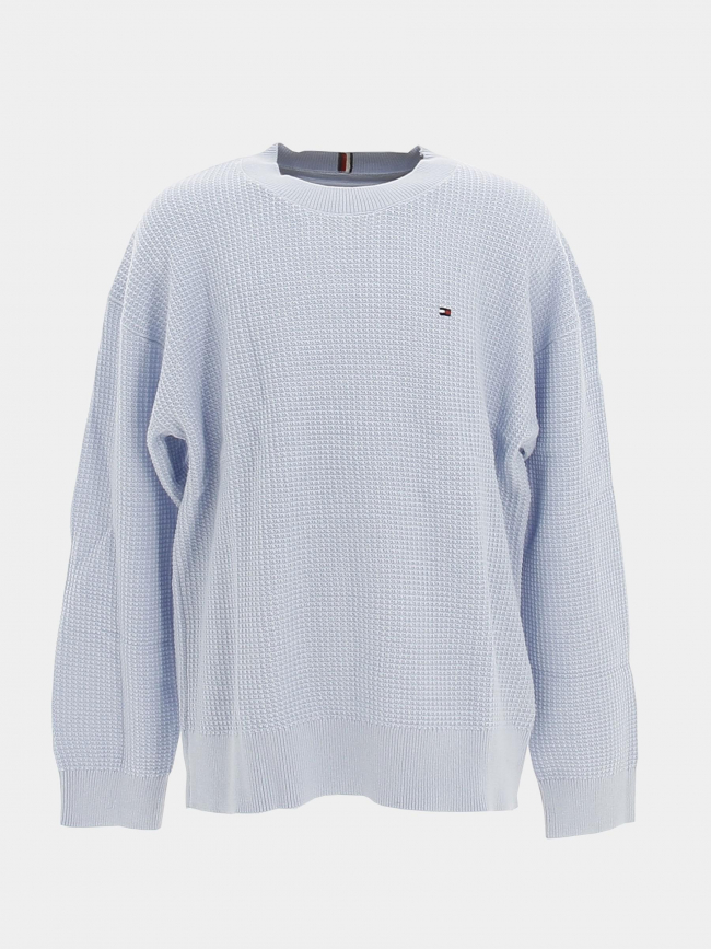 Pull tissage alvéolé bleu garçon - Tommy Hilfiger