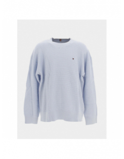 Pull tissage alvéolé bleu garçon - Tommy Hilfiger