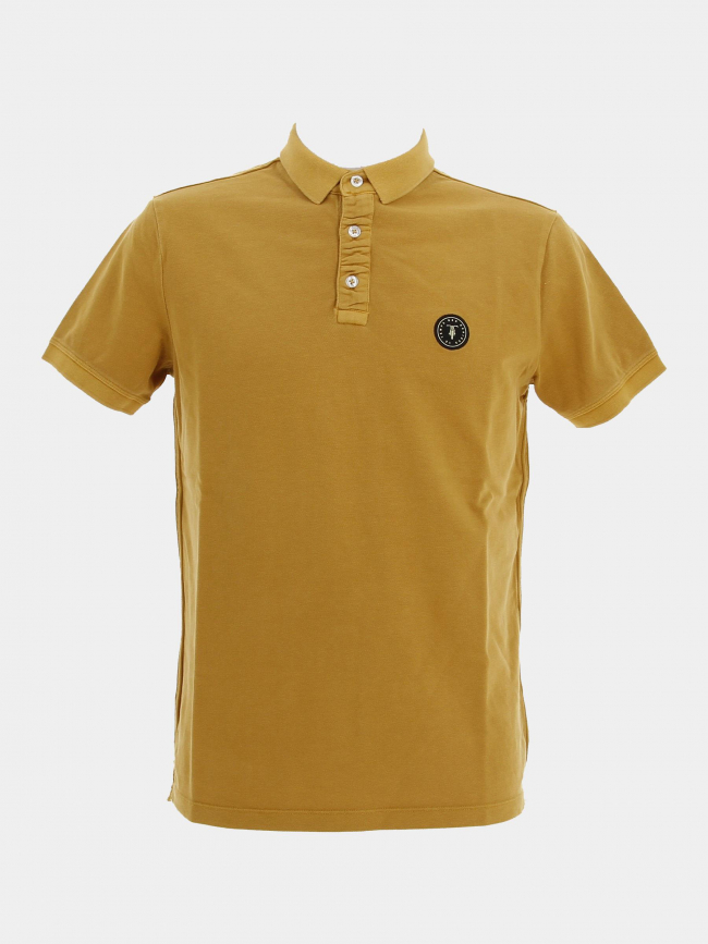 Polo uni logo dylon gold jaune homme - Le Temps Des Cerises