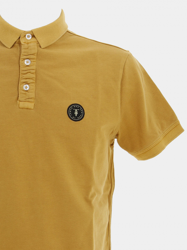 Polo uni logo dylon gold jaune homme - Le Temps Des Cerises