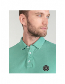 Polo uni logo dylon lagoon bleu homme - Le Temps Des Cerises