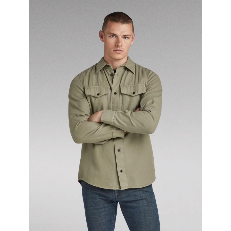 Chemise slim marine kaki homme - G Star