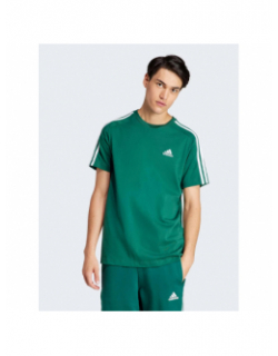 T-shirt 3 stripes logo brodé vert homme - Adidas