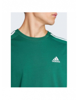 T-shirt 3 stripes logo brodé vert homme - Adidas