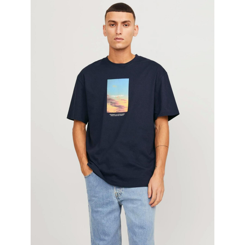 T-shirt vesterbro picture bleu marine homme - Jack & Jones