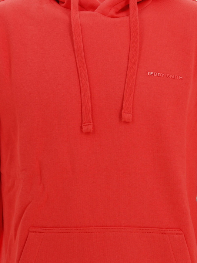 Sweat à capuche nark rouge corail - Teddy Smith