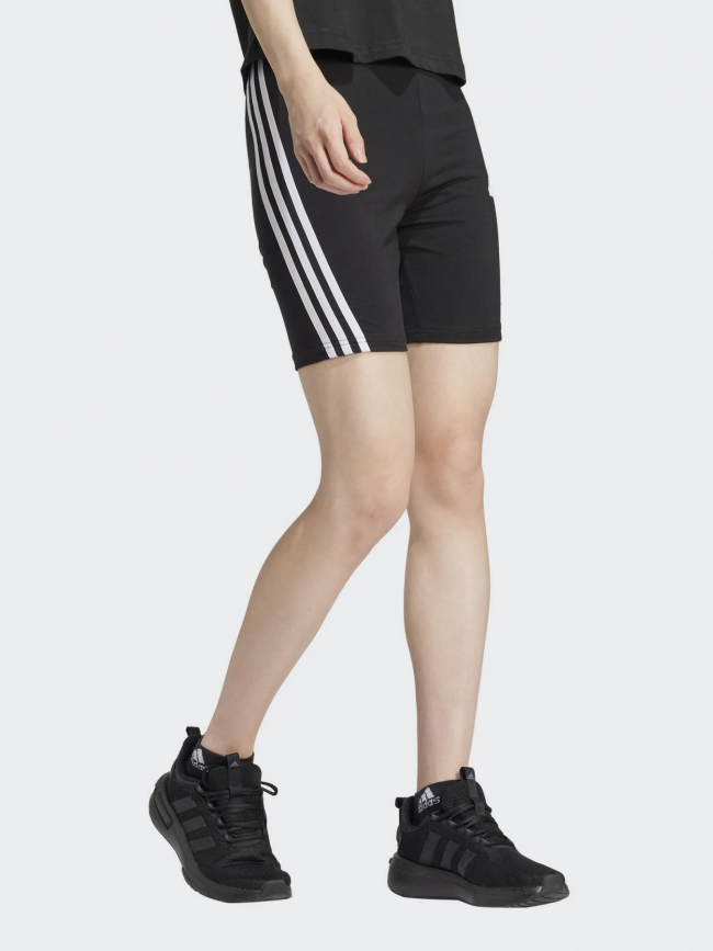 Short cycliste 3 stripes noir femme - Adidas