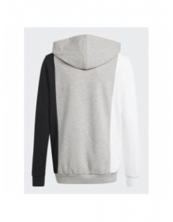 Sweat à capuche gris/blanc/noir enfant - Adidas