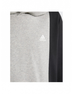 Sweat à capuche gris/blanc/noir enfant - Adidas