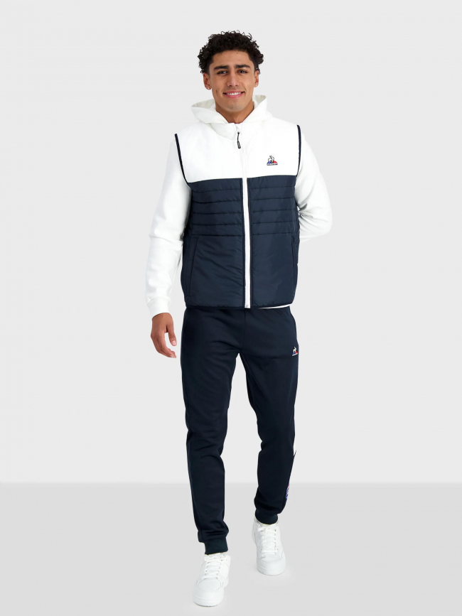 Doudoune sans manche tri bleu marine/blanc - Le Coq Sportif