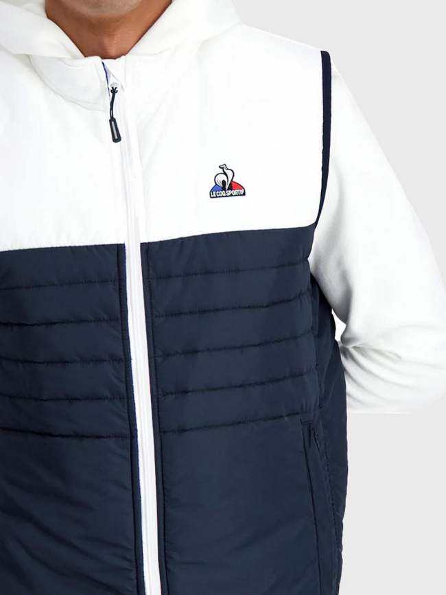 Doudoune sans manche tri bleu marine/blanc - Le Coq Sportif