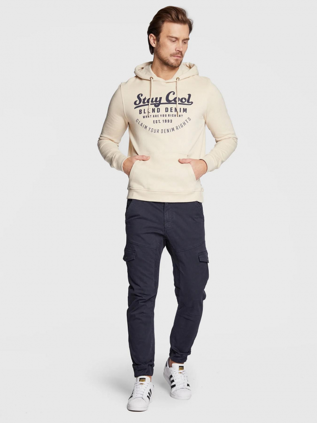 Sweat à capuche beige homme - Blend